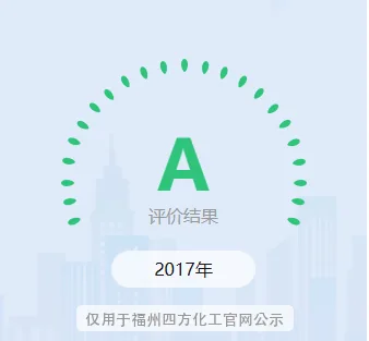 福州四方化工 2017 年纳税信用 A 级评价结果